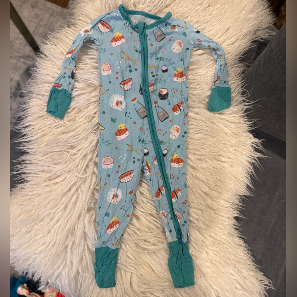 Little Sleepies Blue Kids One Piece with Sushi Prints